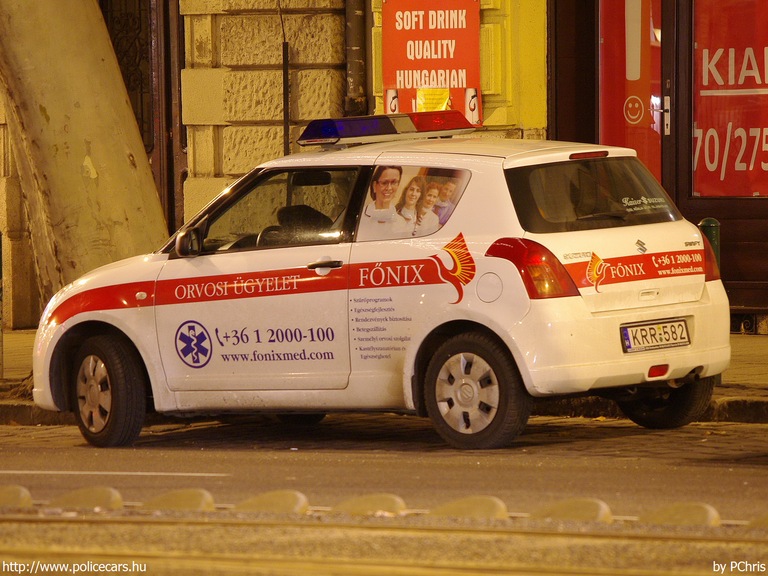 Suzuki Swift, orvosi ügyelet, Budapest, Fõnix S.O.S. Zrt., fotó: PChris
Keywords: mentő mentőautó magyar Magyarország KRR-582