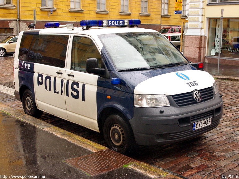 Volkswagen Transporter T5, fotó: PChris
Keywords: rendőr rendőrautó rendőrség finn Finnország