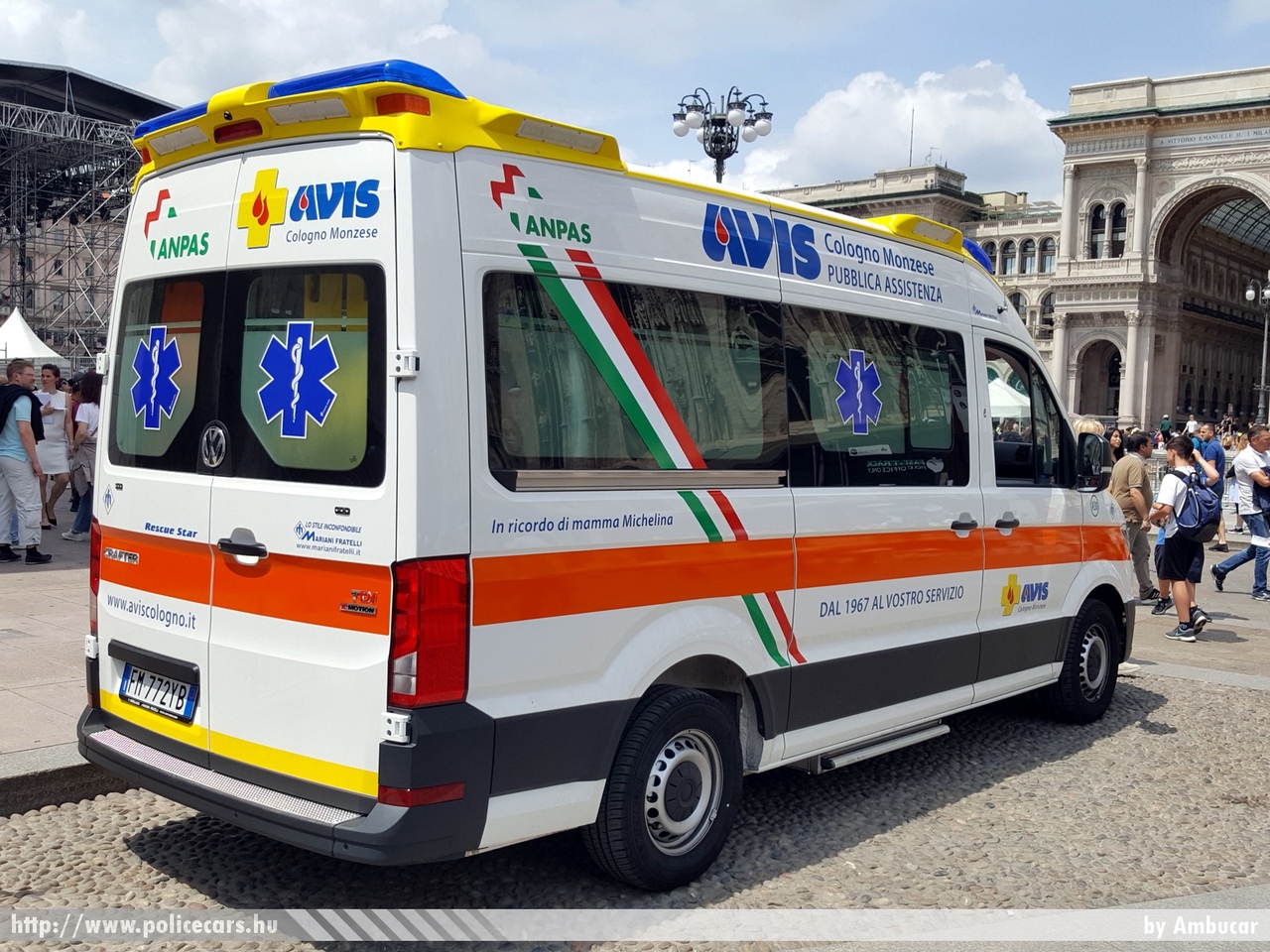 Volkswagen Crafter, fotó: Ambucar 
Keywords: olasz Olaszország mentő mentőautó italian Italy ambulance