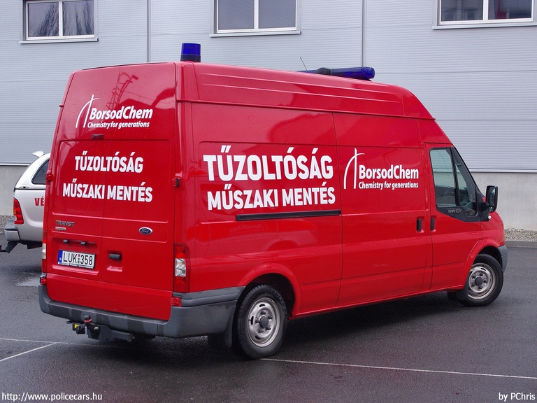 Ford Transit, BorsodChem Zrt. Kazincbarcika, fotó: PChris 
Keywords: tûzoltó tûzoltóautó tûzoltóság magyar Magyarország létesítményi LUK-358 fire firetruck Hungary hungarian