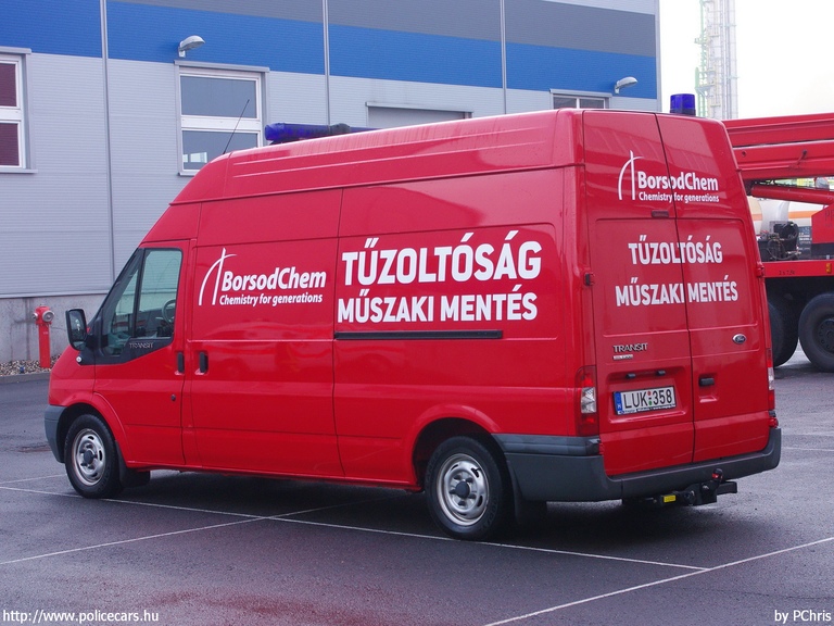 Ford Transit, BorsodChem Zrt. Kazincbarcika, fotó: PChris 
Keywords: tûzoltó tûzoltóautó tûzoltóság magyar Magyarország létesítményi LUK-358 fire firetruck Hungary hungarian