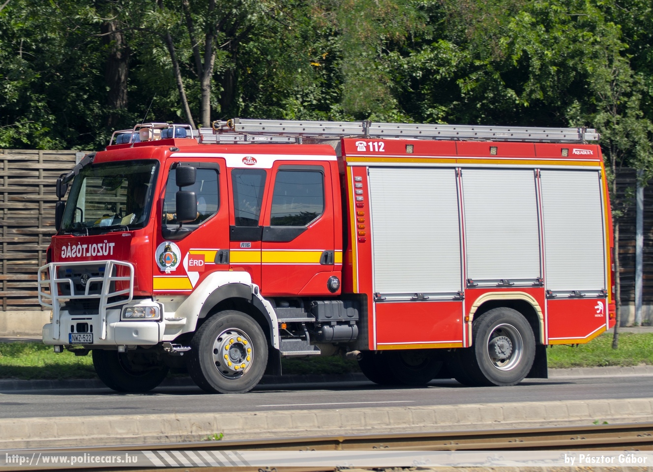 Rába R16.217 AFW Heros Aquadux-X 4000, Pest Megyei Katasztrófavédelmi Igazgatóság, Érdi Hivatásos Tûzoltóparancsnokság, fotó: Pásztor Gábor
Keywords: tûzoltóautó tûzoltó tûzoltóság magyar Magyarország katasztrófavédelem fire firetruck Hungary hungarian NWZ-522