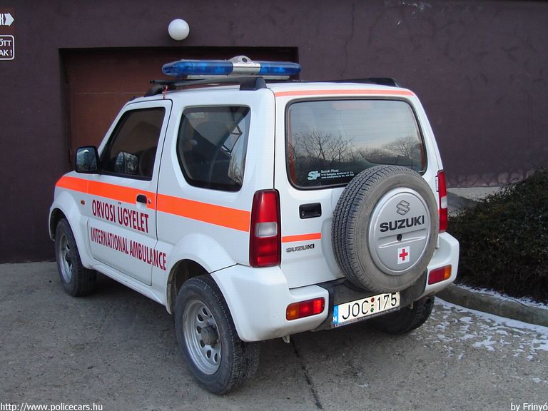 Suzuki Jimny, Érd, orvosi ügyelet, International Ambulance, fotó: Frinyó
Keywords: mentő magyar Magyarország mentőautó JOC-175