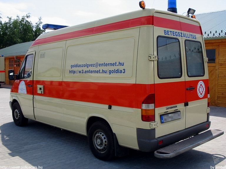 Mercedes-Benz Sprinter, Gól-Diatrans Kft. Betegszállító Szolgálat, fotó: ambul
Keywords: mentő magyar Magyarország mentőautó