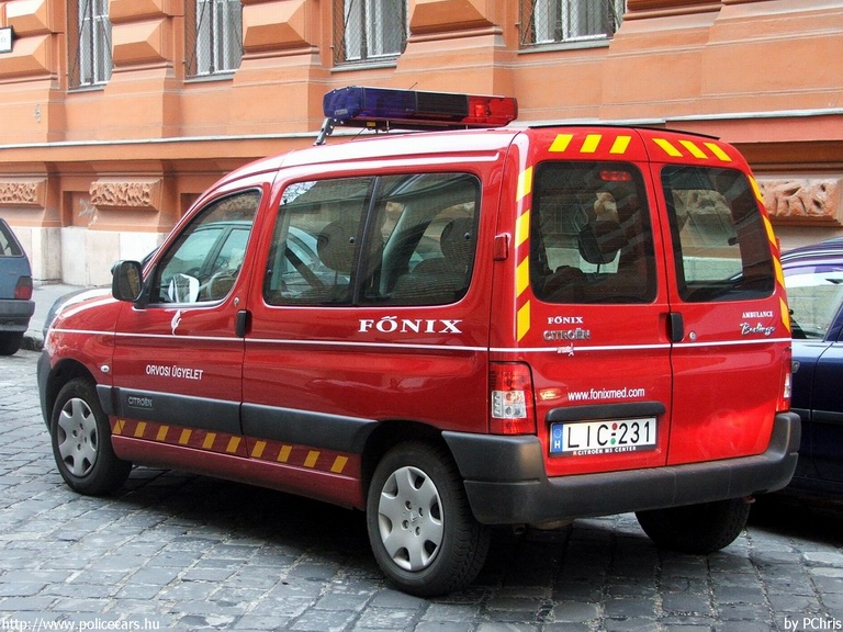 Citroen Berlingo, orvosi ügyelet, Budapest, Fõnix S.O.S. Zrt., fotó: PChris
Keywords: mentő mentőautó magyar Magyarország LIC-231