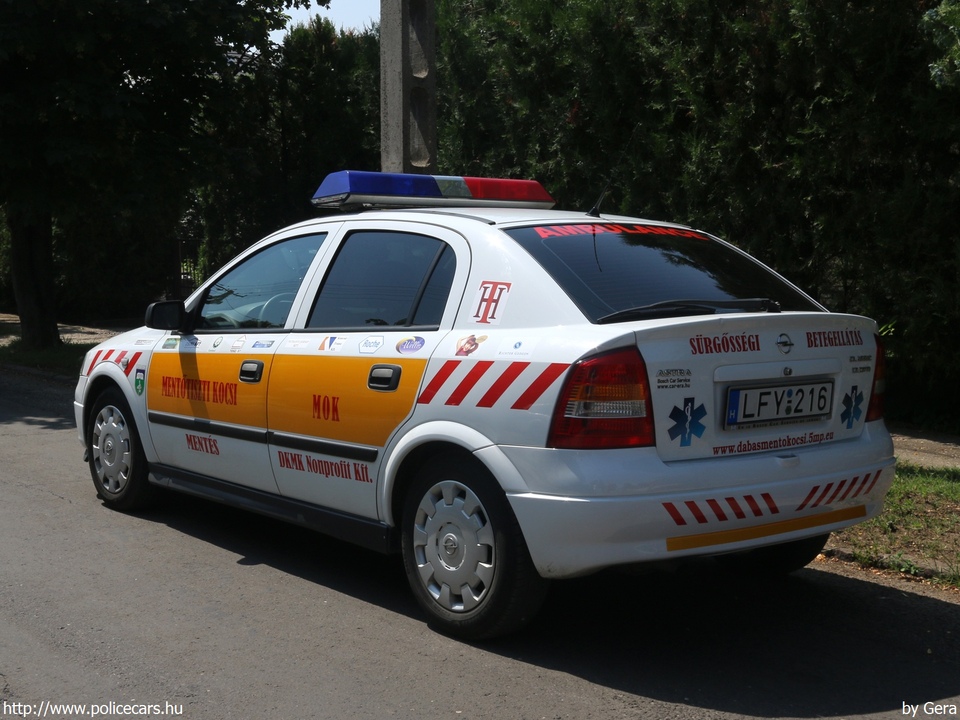Opel Astra G, MOK, Dabas, DKMK Nonprofit Kft., fotó: Gera
Keywords: mentő mentőautó magyar Magyarország ambulance hungarian Hungary LFY-216