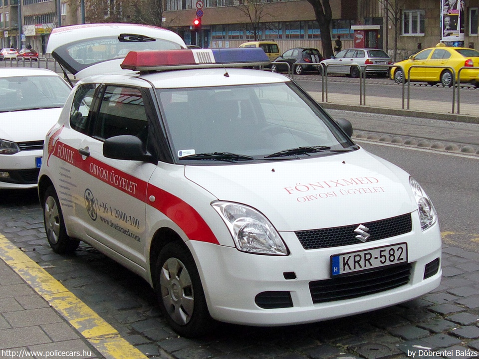 Suzuki Swift, orvosi ügyelet, Budapest, Fõnix-MED Zrt., fotó: Döbrentei Balázs
Keywords: mentő mentőautó magyar Magyarország KRR-582 hungarian Hungary ambulance