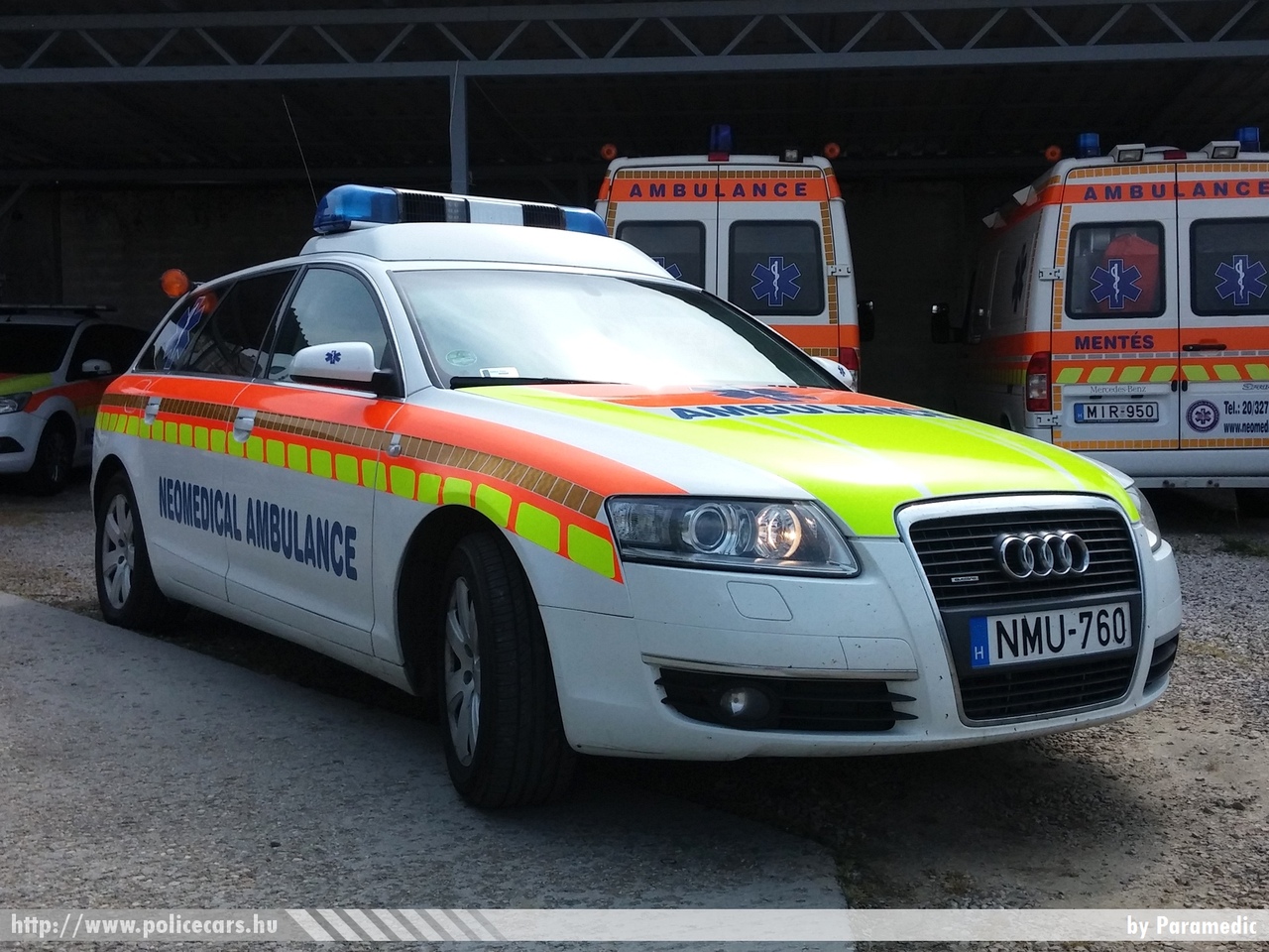 Audi A6 Avant, Neomedical Ambulance Service Kft., fotó: Paramedic
Keywords: magyar Magyarország mentő mentőautó NMU-760 Hungary hungarian ambulance
