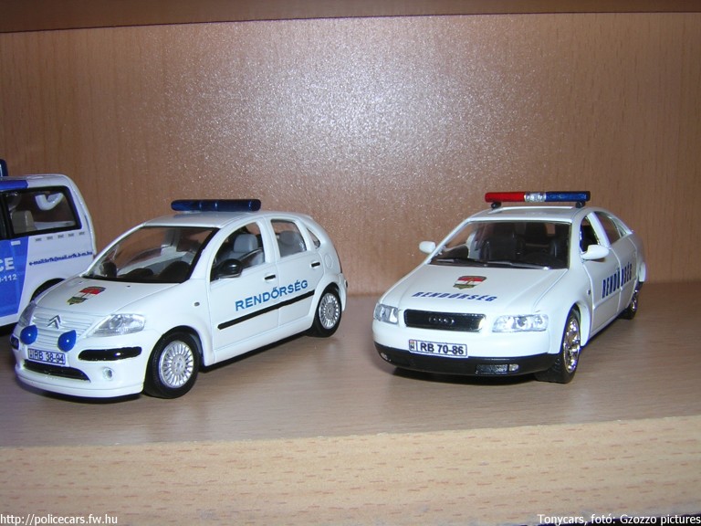 Citroen C3, Audi A6, modell: Tonycars, fotó: Gzozzo pictures
Keywords: modell modellautó rendőr rendőrség rendőrautó