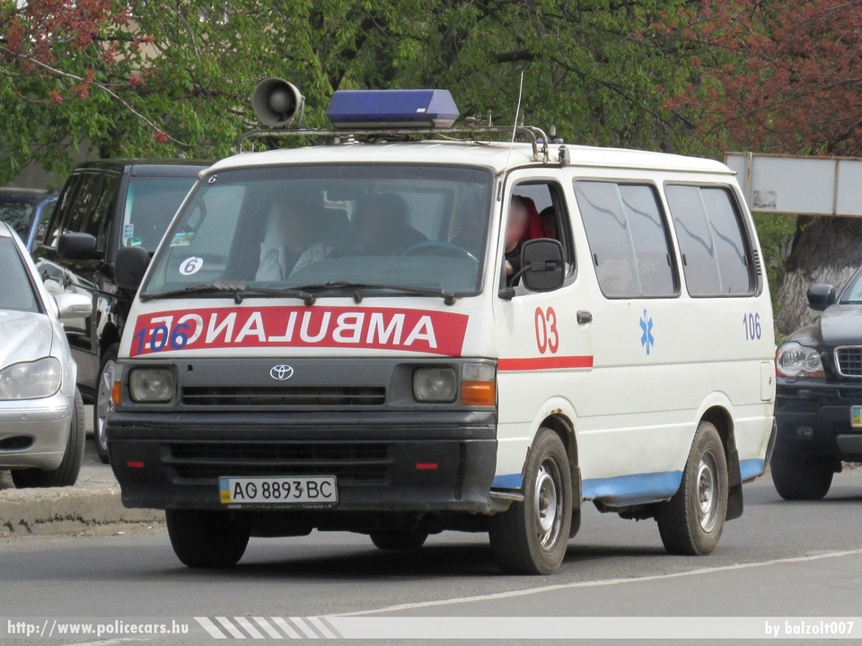 Toyota Hiace, fotó: balzolt007
Keywords: ukrán Ukrajna mentő mentőautó AO8893BC Ukraine ukrainian ambulance