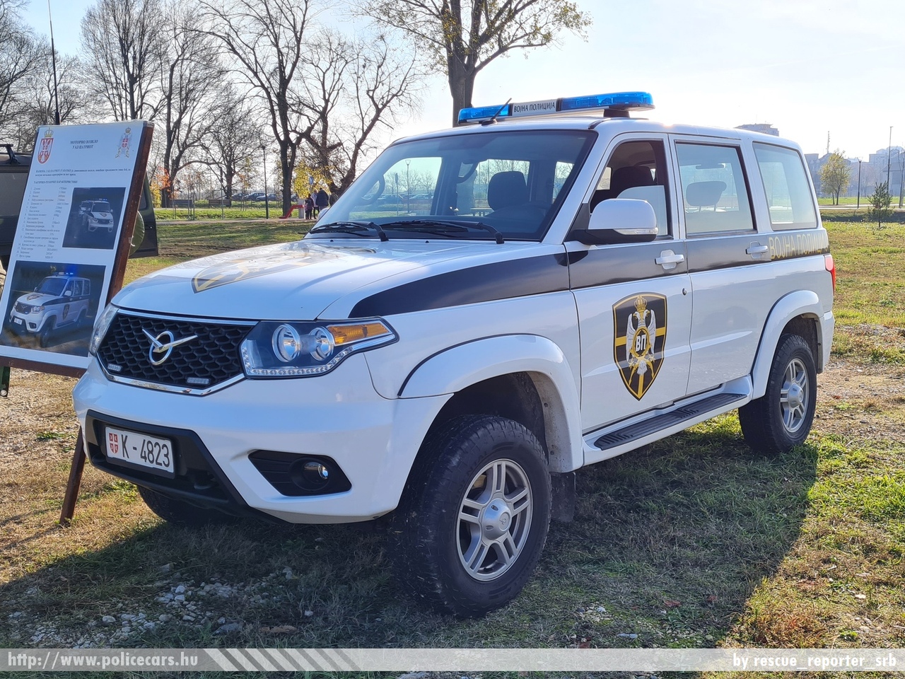 UAZ Patriot, fotó: rescue_reporter_srb
Keywords: szerb Szerbia rendőr rendőrautó rendőrség katonai rendészet Serbia serbian military police policecar