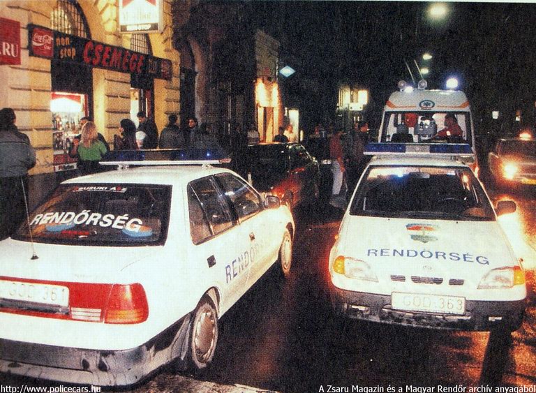 Suzuki Swift, A [url=http://www.zsaru.hu]Zsaru Magazin[/url], illetve elõdje, a Magyar Rendõr archív fotója
Keywords: rendőr rendőrautó rendőrség GOD-361 GOD-363